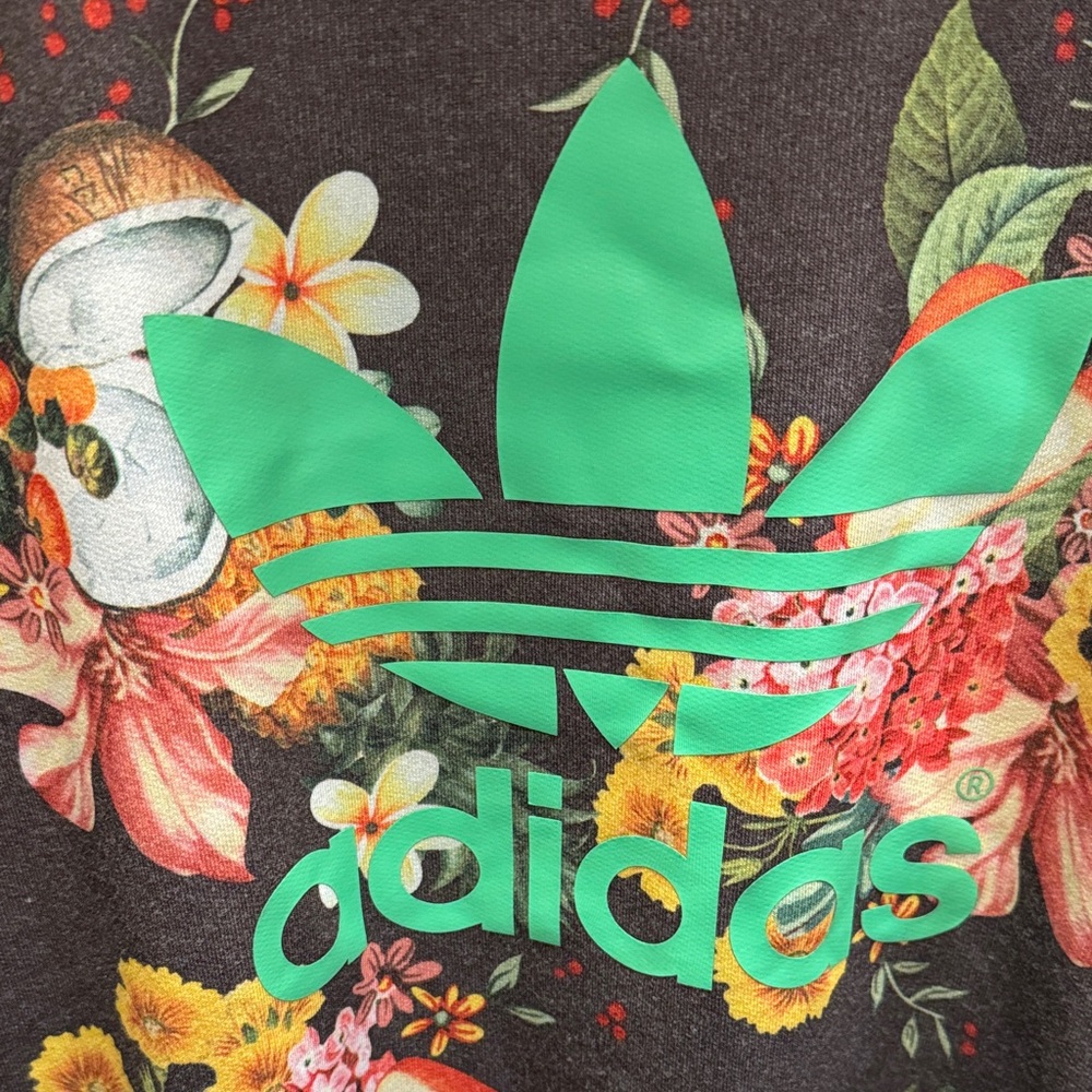 Adidas Multicolor Floral Hoodie with Mint Logo - Picture 4 of 6